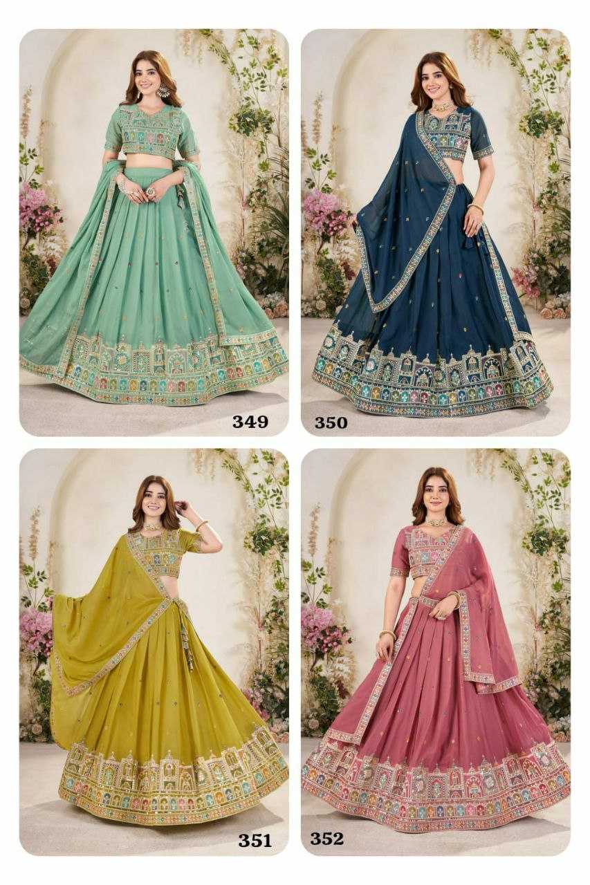 Ynf Faux Georgette RIN131 349 Lehengas Wedding Collections Festive Collections Wholesale Georgette Lehenga Lehenga With Cancan Lehenga With Blouse Manufacturer