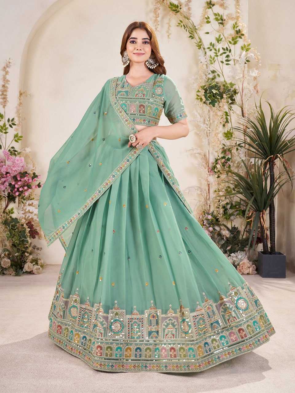 Ynf Faux Georgette RIN131 349 Lehengas Wedding Collections Festive Collections Wholesale Georgette Lehenga Lehenga With Cancan Lehenga With Blouse Manufacturer