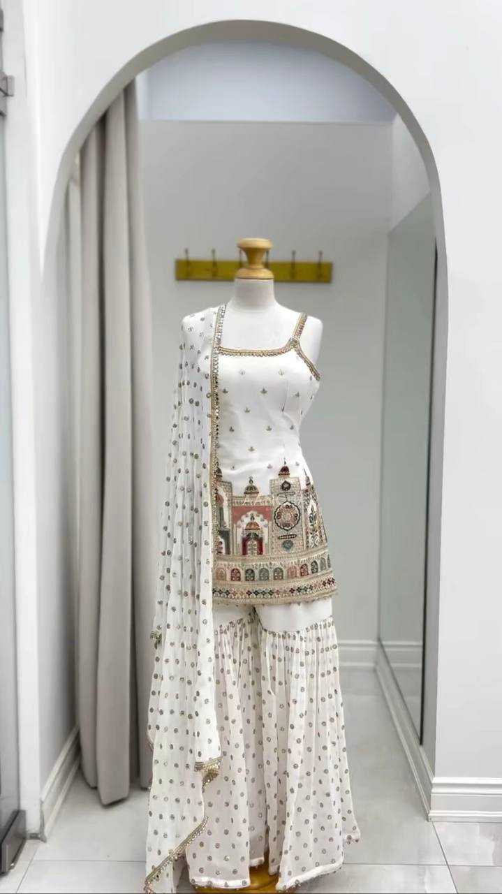 Ynf Faux Georgette RIN133 1513 Suits & Dresses Wedding Collections Festive Collections Wholesale Sharara Salwar Suits Georgette Suit Designer Suits Manufacturer