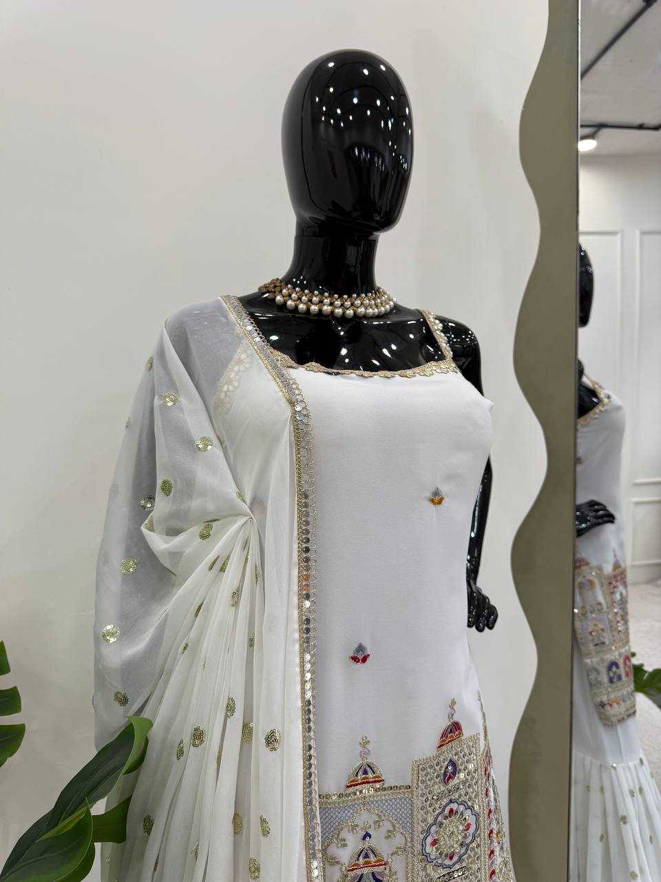 Ynf Faux Georgette RIN133 1513 Suits & Dresses Wedding Collections Festive Collections Wholesale Sharara Salwar Suits Georgette Suit Designer Suits Manufacturer