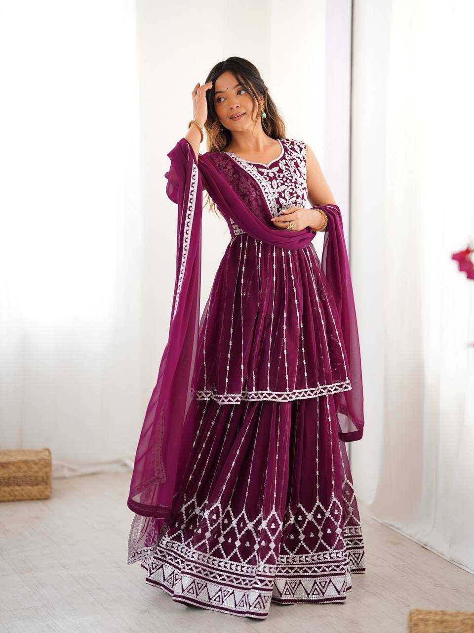 Ynf Faux Georgette RIN133 28 Lehengas Wedding Collections Festive Collections Wholesale Designer Lehenga Choli Georgette Lehenga Sequins Lehenga Manufacturer