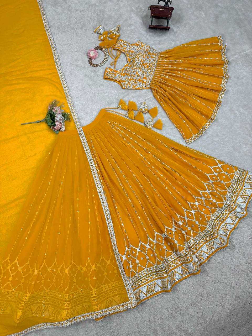 Ynf Faux Georgette RIN133 28 Lehengas Wedding Collections Festive Collections Wholesale Designer Lehenga Choli Georgette Lehenga Sequins Lehenga Manufacturer