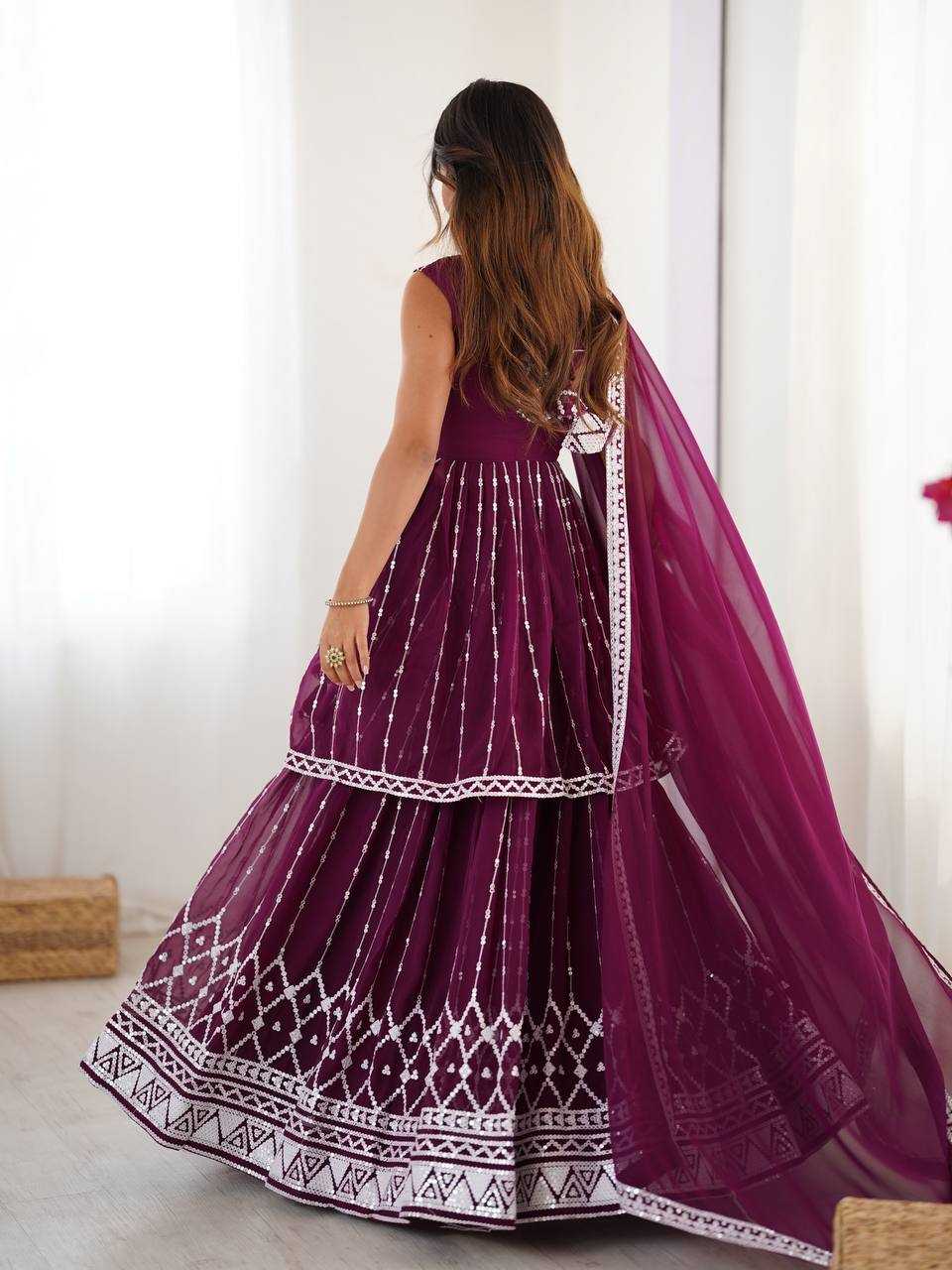 Ynf Faux Georgette RIN133 28 Lehengas Wedding Collections Festive Collections Wholesale Designer Lehenga Choli Georgette Lehenga Sequins Lehenga Manufacturer