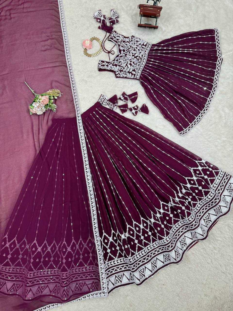 Ynf Faux Georgette RIN133 28 Lehengas Wedding Collections Festive Collections Wholesale Designer Lehenga Choli Georgette Lehenga Sequins Lehenga Manufacturer