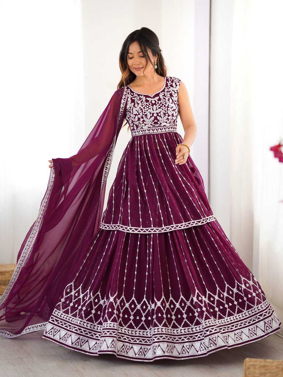 Ynf Faux Georgette RIN133 28 Lehengas Wedding Collections Festive Collections Wholesale Designer Lehenga Choli Georgette Lehenga Sequins Lehenga Manufacturer