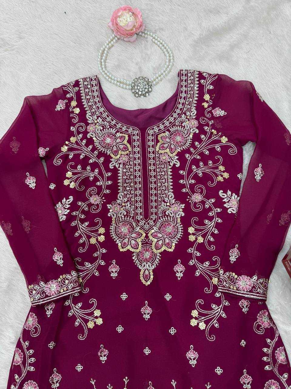 Ynf Faux Georgette RIN133 SP-02 Suits & Dresses Wedding Collections Festive Collections Wholesale Sharara Salwar Suits Georgette Suit Wedding Outfits Manufacturer