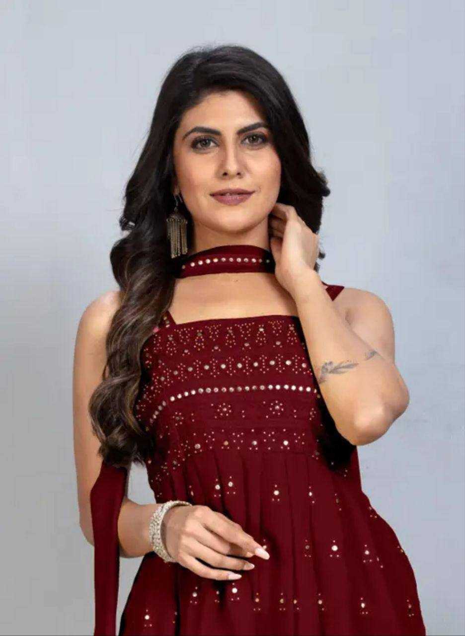 Ynf Faux Georgette RIN158 1036 Kurti Wholesale Fancy Kurti Georgette Kurti Embroidered Kurtis Manufacturer