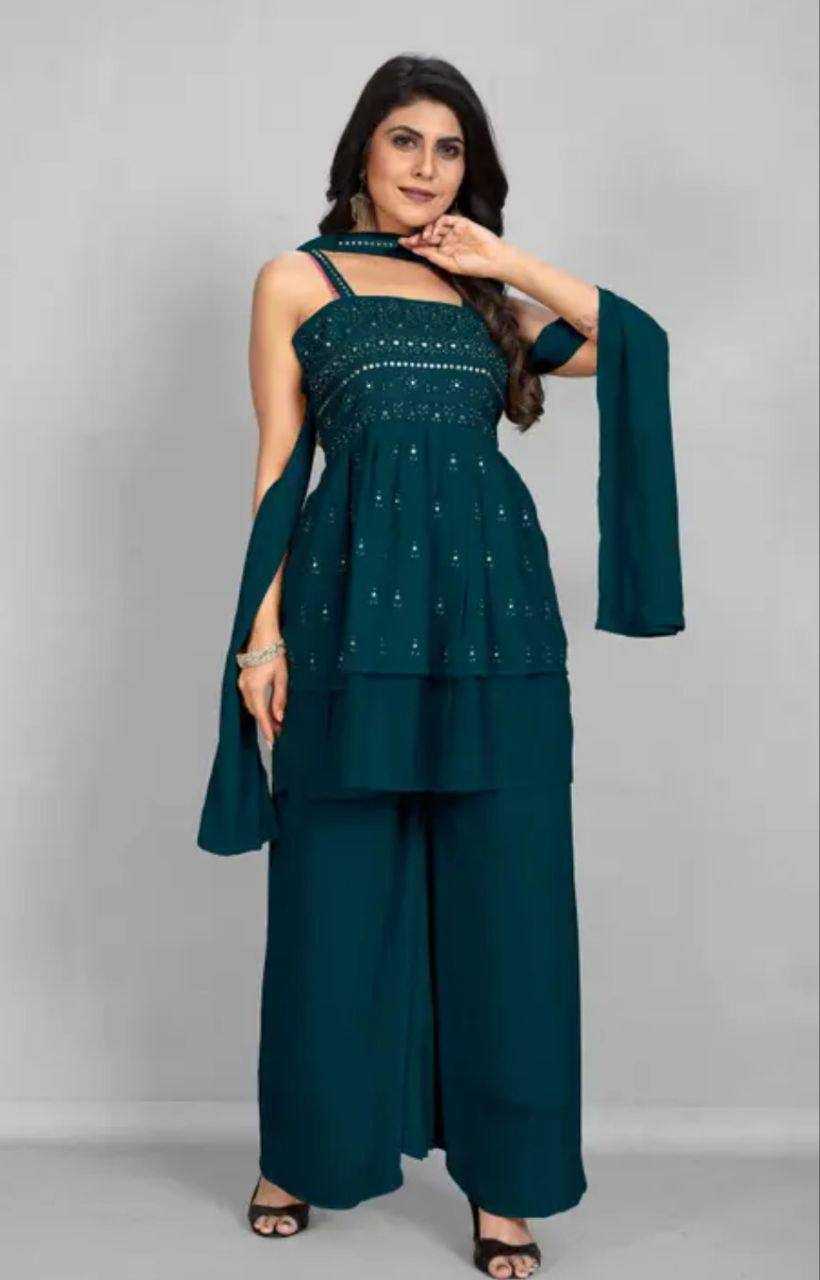 Ynf Faux Georgette RIN158 1036 Kurti Wholesale Fancy Kurti Georgette Kurti Embroidered Kurtis Manufacturer