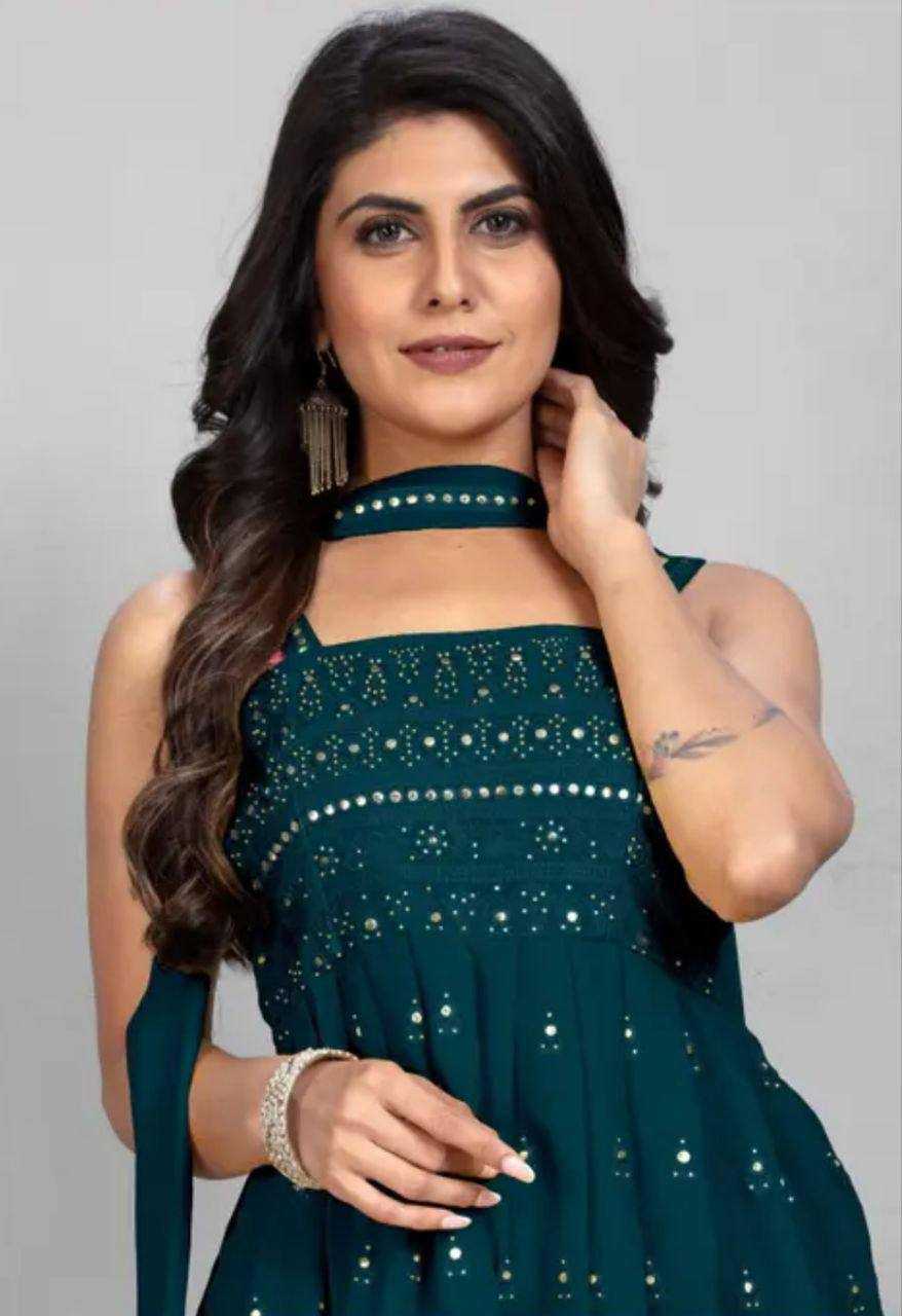 Ynf Faux Georgette RIN158 1036 Kurti Wholesale Fancy Kurti Georgette Kurti Embroidered Kurtis Manufacturer