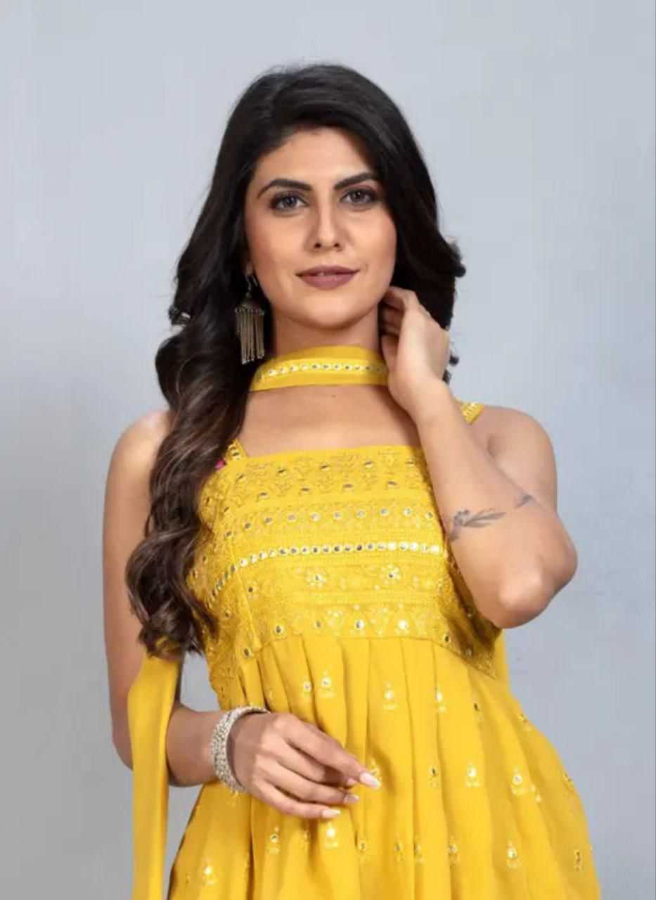 Ynf Faux Georgette RIN158 1036 Kurti Wholesale Fancy Kurti Georgette Kurti Embroidered Kurtis Manufacturer