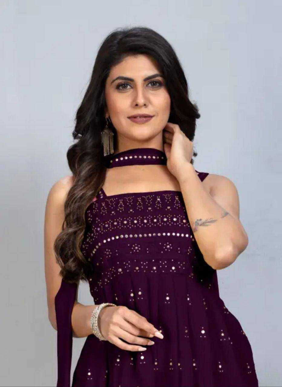 Ynf Faux Georgette RIN158 1036 Kurti Wholesale Fancy Kurti Georgette Kurti Embroidered Kurtis Manufacturer
