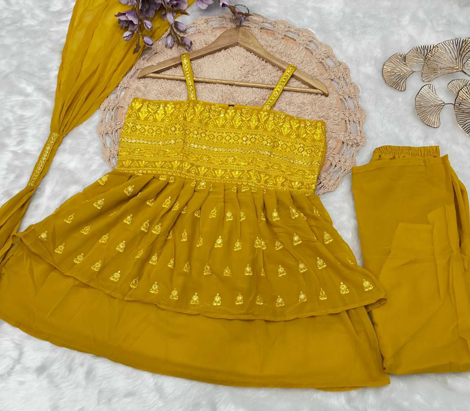Ynf Faux Georgette RIN158 1036 Kurti Wholesale Fancy Kurti Georgette Kurti Embroidered Kurtis Manufacturer