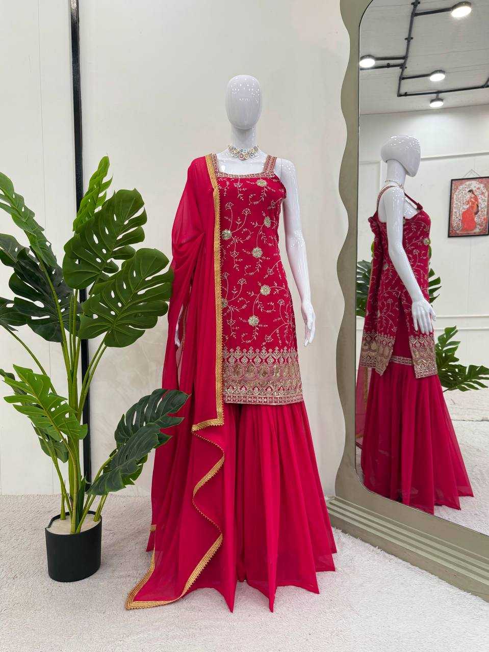 Ynf Faux Georgette RIN162 5855 Suits & Dresses Wholesale Ladies Suits Sharara Salwar Suits Bridal Wedding Dresses Manufacturer