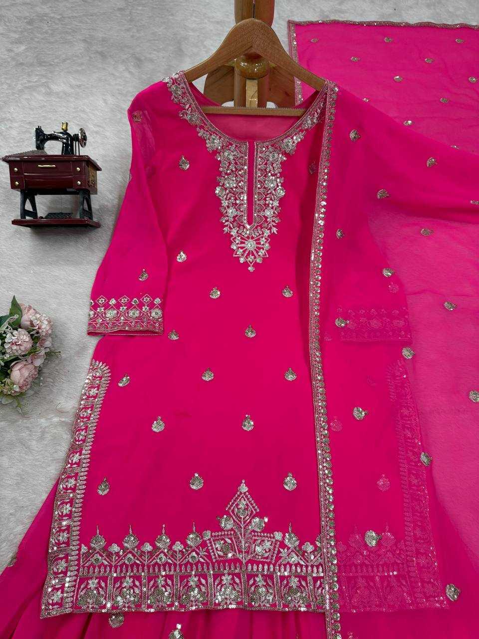 Ynf Faux Georgette RIN162 5884 Suits & Dresses Wholesale Sharara Salwar Suits Embroidery Suits Anarkali Suits Manufacturer