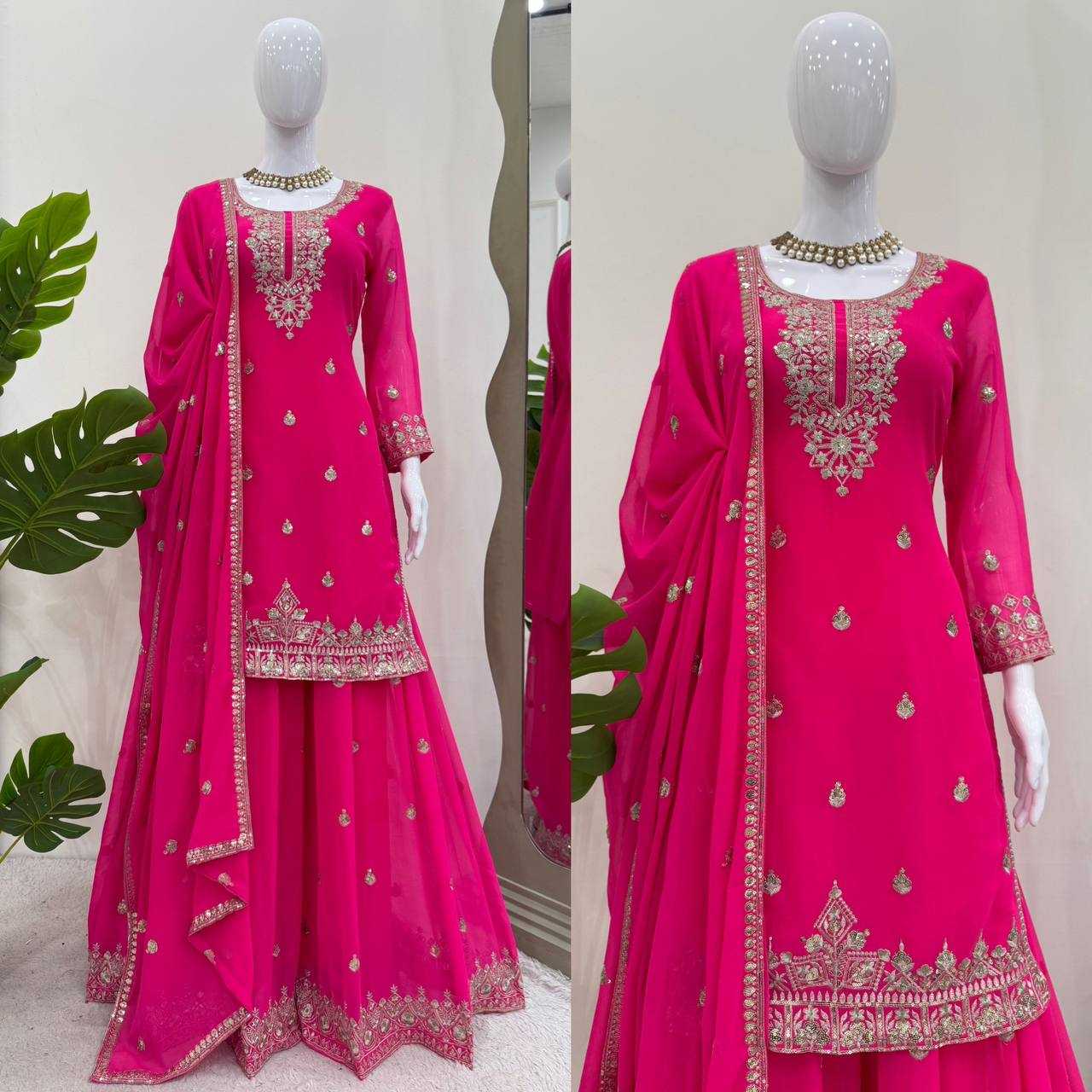 Ynf Faux Georgette RIN162 5884 Suits & Dresses Wholesale Sharara Salwar Suits Embroidery Suits Anarkali Suits Manufacturer