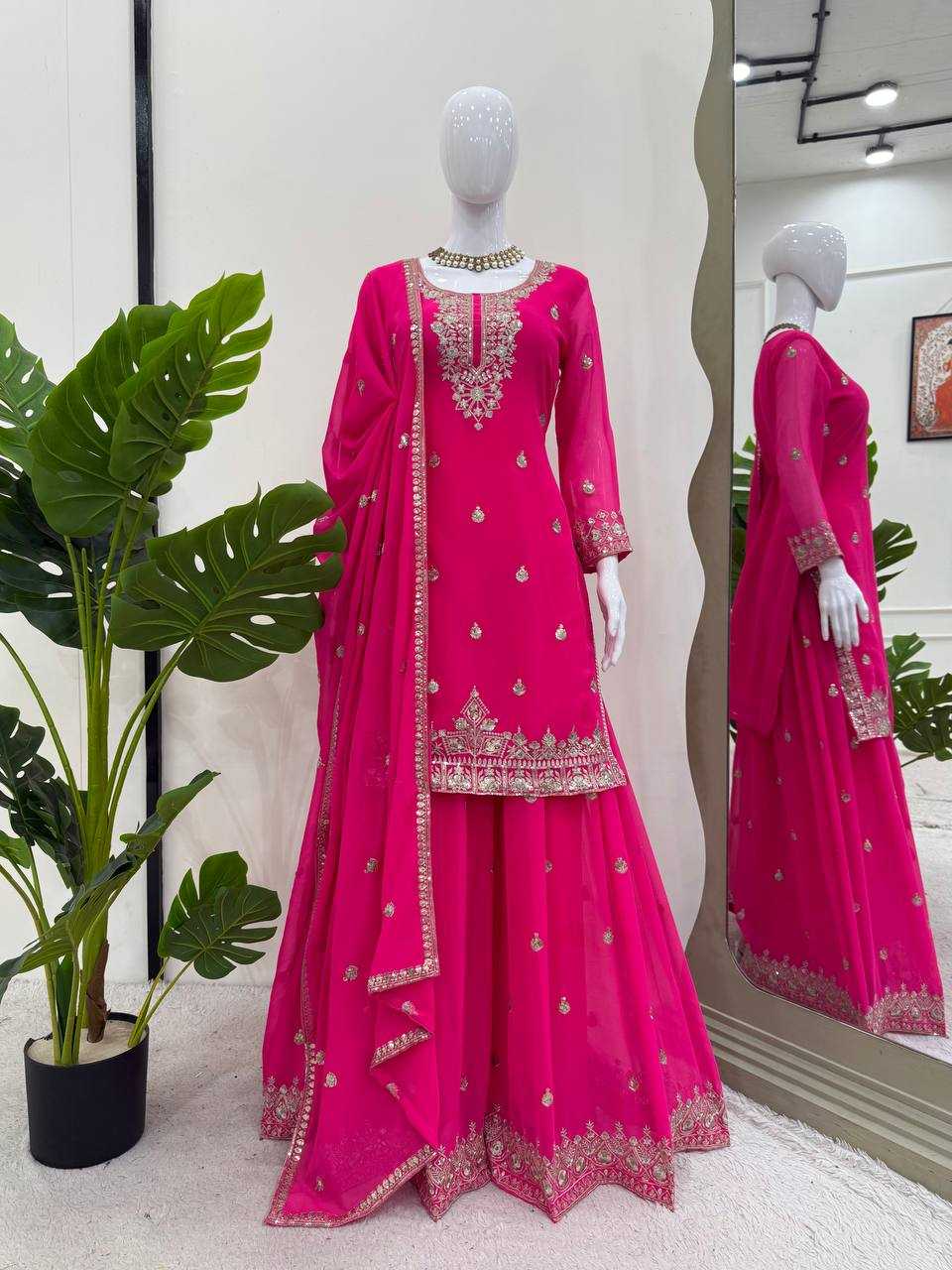 Ynf Faux Georgette RIN162 5884 Suits & Dresses Wholesale Sharara Salwar Suits Embroidery Suits Anarkali Suits Manufacturer