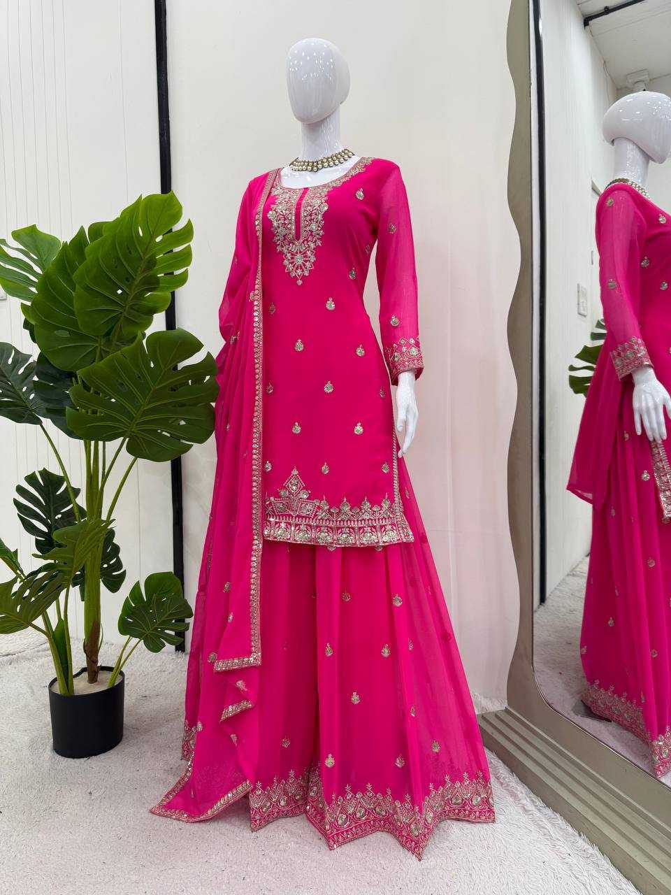 Ynf Faux Georgette RIN162 5884 Suits & Dresses Wholesale Sharara Salwar Suits Embroidery Suits Anarkali Suits Manufacturer
