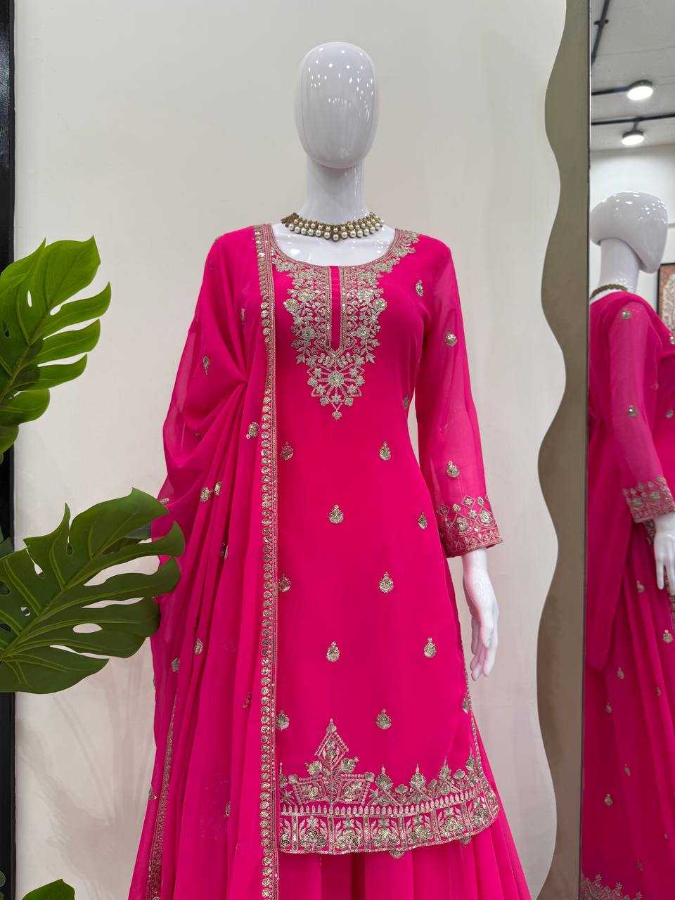 Ynf Faux Georgette RIN162 5884 Suits & Dresses Wholesale Sharara Salwar Suits Embroidery Suits Anarkali Suits Manufacturer