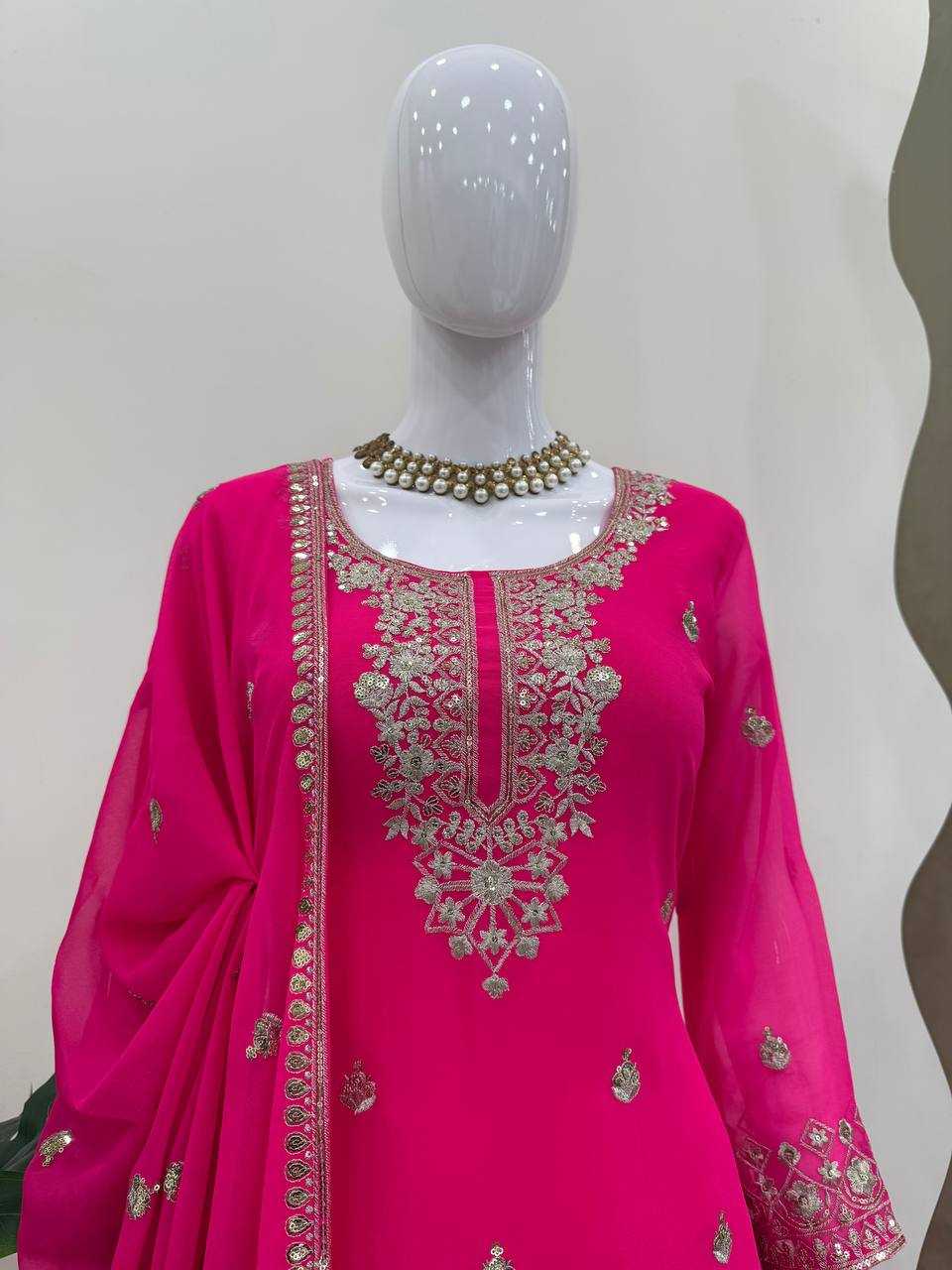 Ynf Faux Georgette RIN162 5884 Suits & Dresses Wholesale Sharara Salwar Suits Embroidery Suits Anarkali Suits Manufacturer