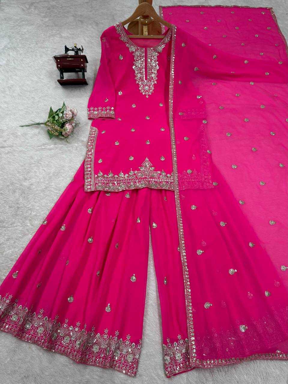 Ynf Faux Georgette RIN162 5884 Suits & Dresses Wholesale Sharara Salwar Suits Embroidery Suits Anarkali Suits Manufacturer