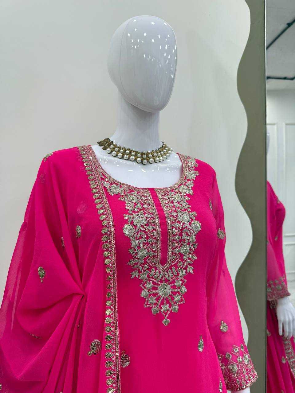 Ynf Faux Georgette RIN162 5884 Suits & Dresses Wholesale Sharara Salwar Suits Embroidery Suits Anarkali Suits Manufacturer