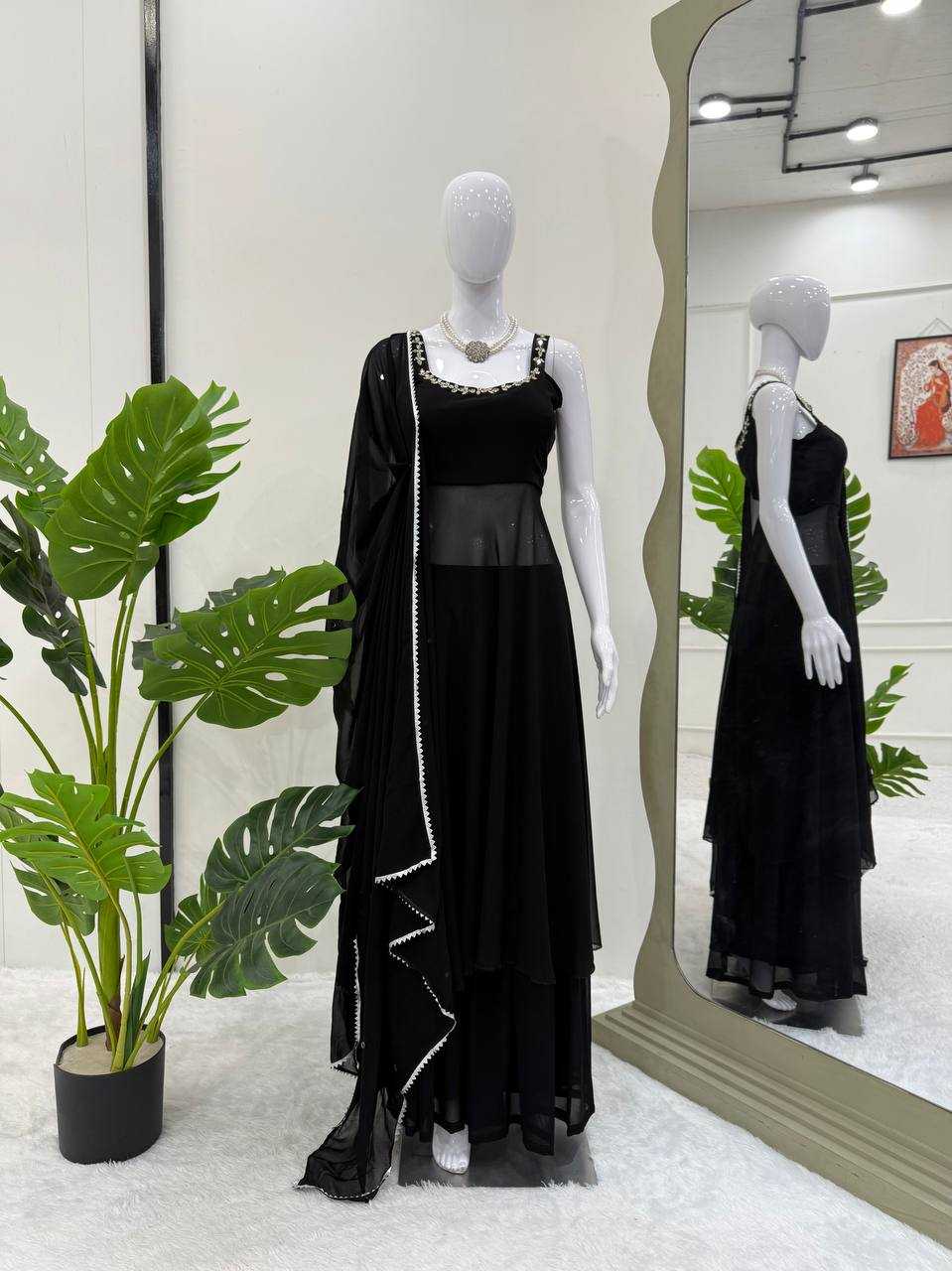 Ynf Faux Georgette RIN162 5889 Suits & Dresses Western Wears Wedding Collections Wholesale Palazzo Suit Georgette Suit Party wear suits Manufacturer