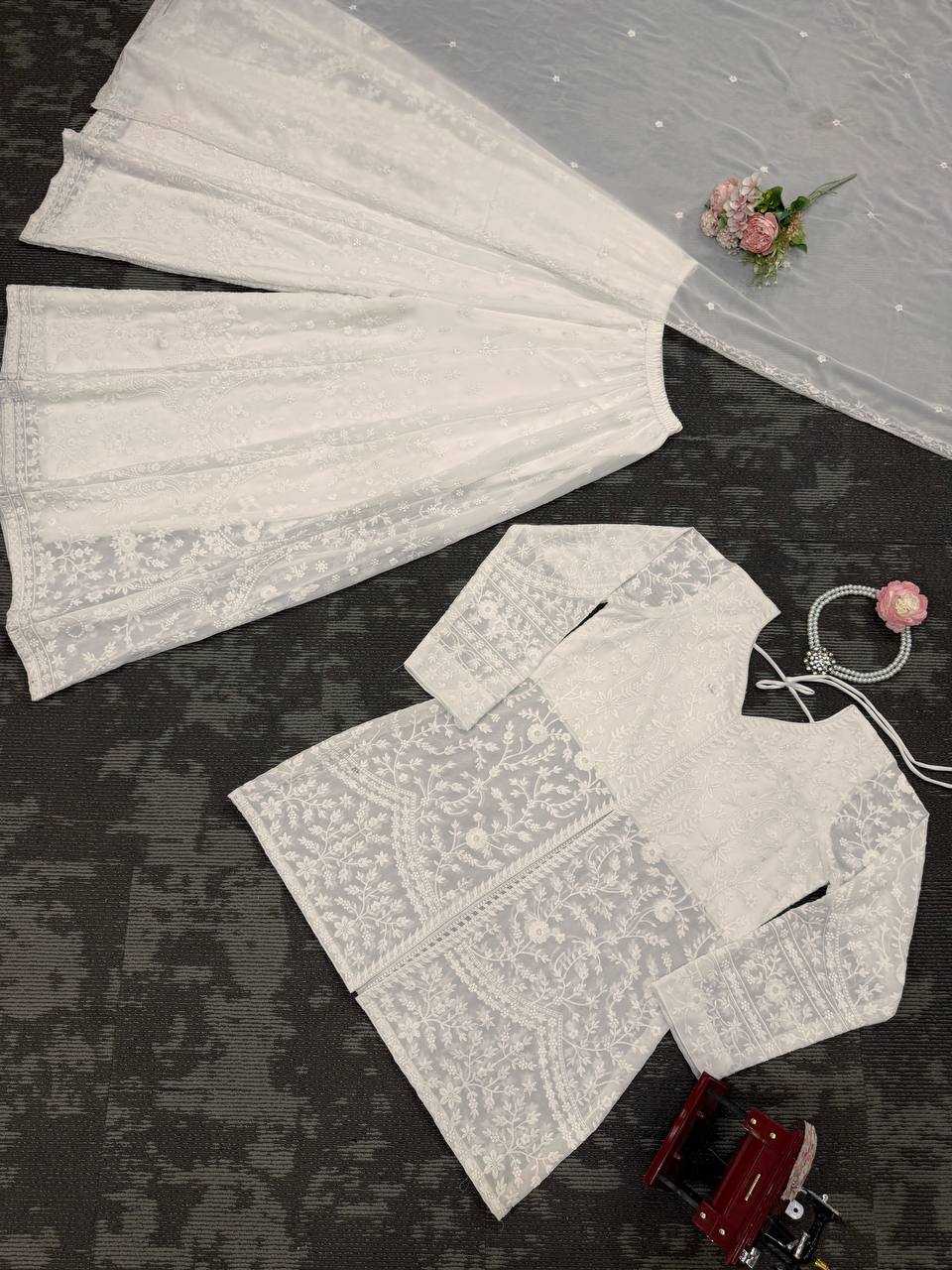 Ynf Faux Georgette RIN162 5891 Suits & Dresses Wedding Collections Festive Collections Wholesale Palazzo Suit Georgette Suit Wedding Outfits Manufacturer
