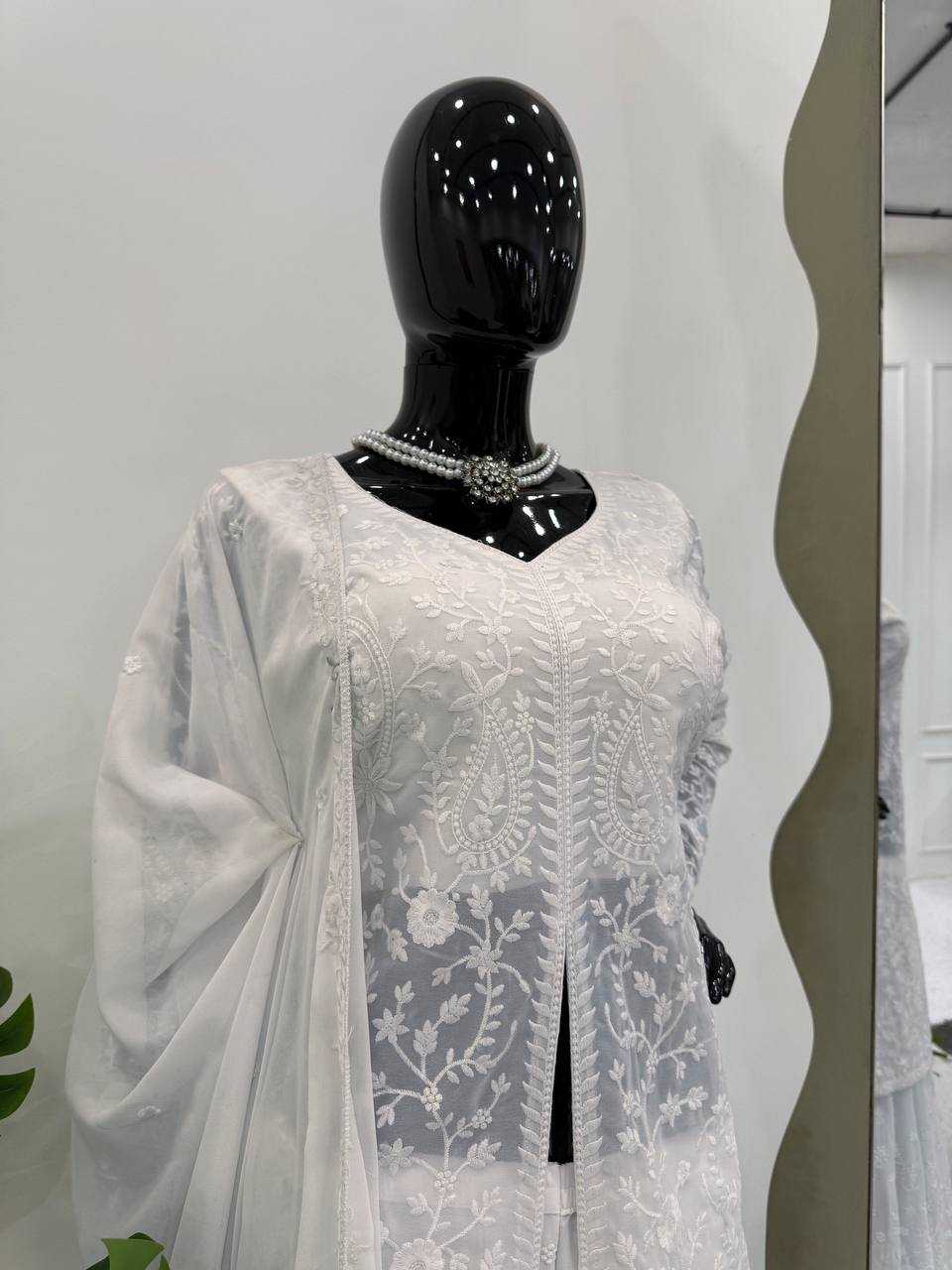 Ynf Faux Georgette RIN162 5891 Suits & Dresses Wedding Collections Festive Collections Wholesale Palazzo Suit Georgette Suit Wedding Outfits Manufacturer