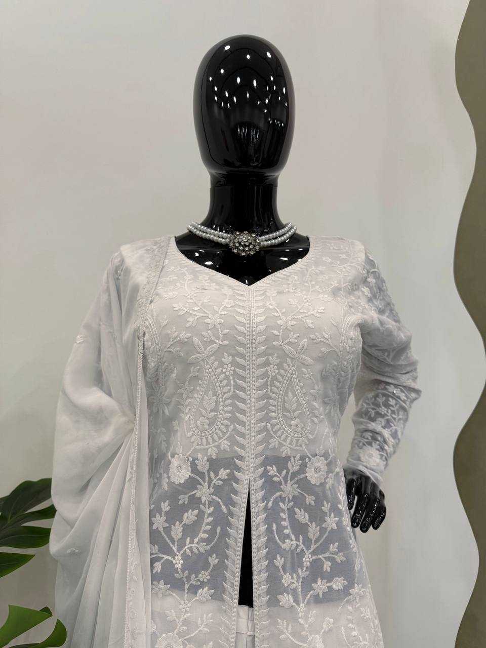 Ynf Faux Georgette RIN162 5891 Suits & Dresses Wedding Collections Festive Collections Wholesale Palazzo Suit Georgette Suit Wedding Outfits Manufacturer