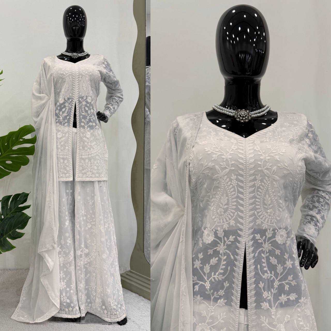 Ynf Faux Georgette RIN162 5891 Suits & Dresses Wedding Collections Festive Collections Wholesale Palazzo Suit Georgette Suit Wedding Outfits Manufacturer