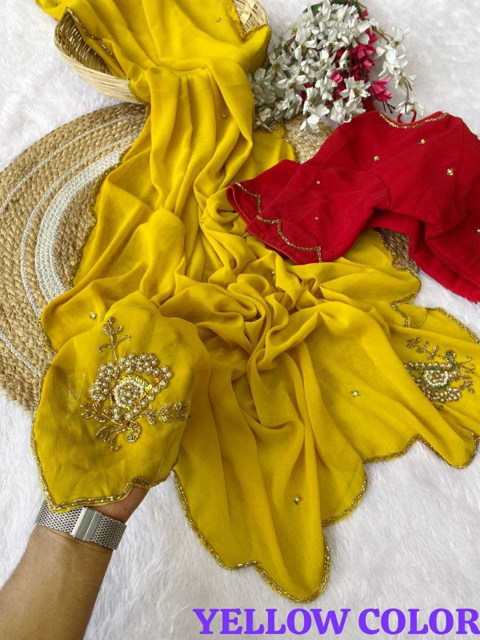 Ynf Faux Georgette RIN171 565 Sarees Wholesale Designer Sarees Fancy Sarees Manufacturer