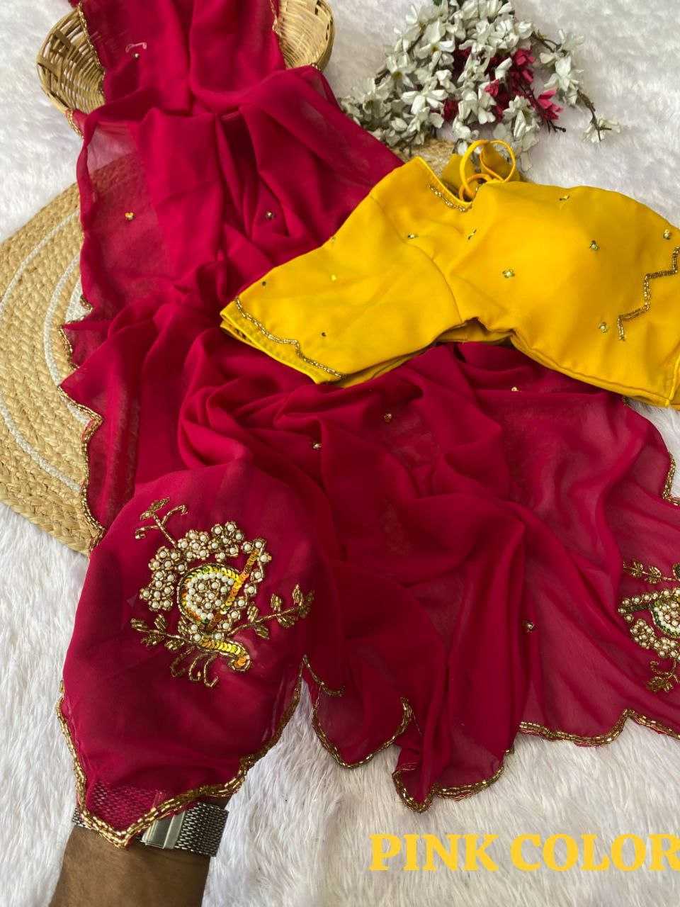 Ynf Faux Georgette RIN171 565 Sarees Wholesale Designer Sarees Fancy Sarees Manufacturer