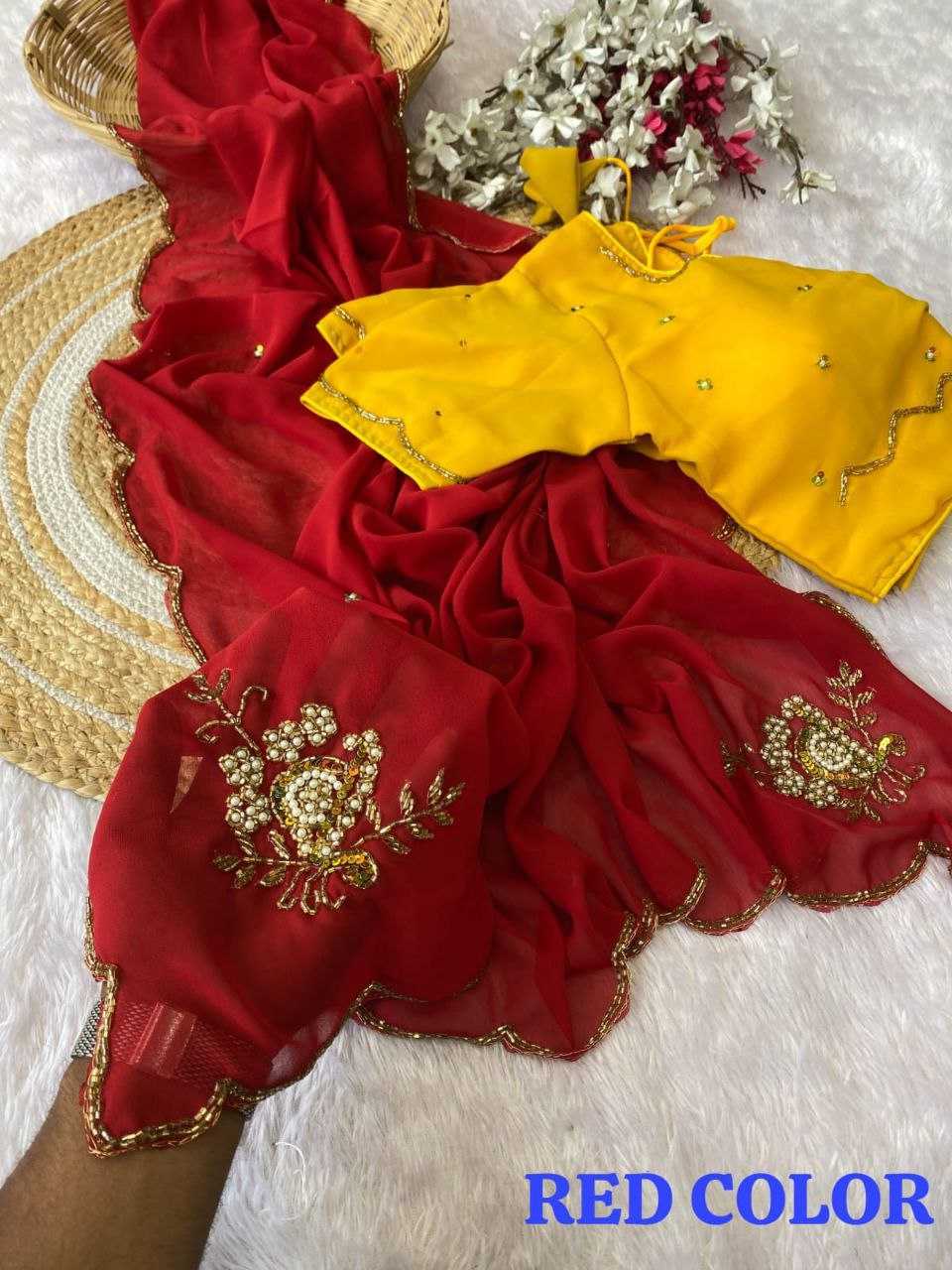 Ynf Faux Georgette RIN171 565 Sarees Wholesale Designer Sarees Fancy Sarees Manufacturer