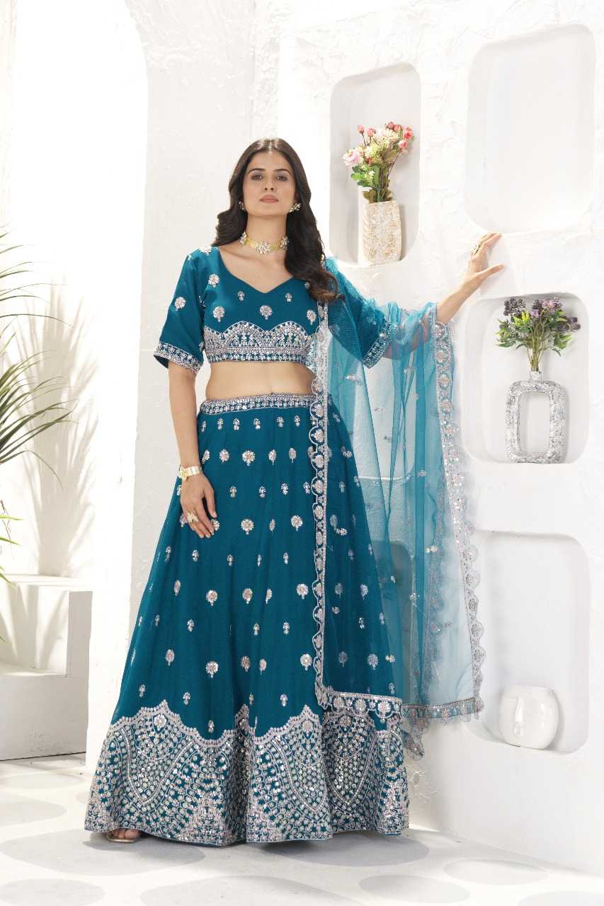 Ynf Faux Georgette RIN197 2985 Lehengas Wholesale Fancy Lehenga Bridal Lehenga Embroidered Lehenga Manufacturer