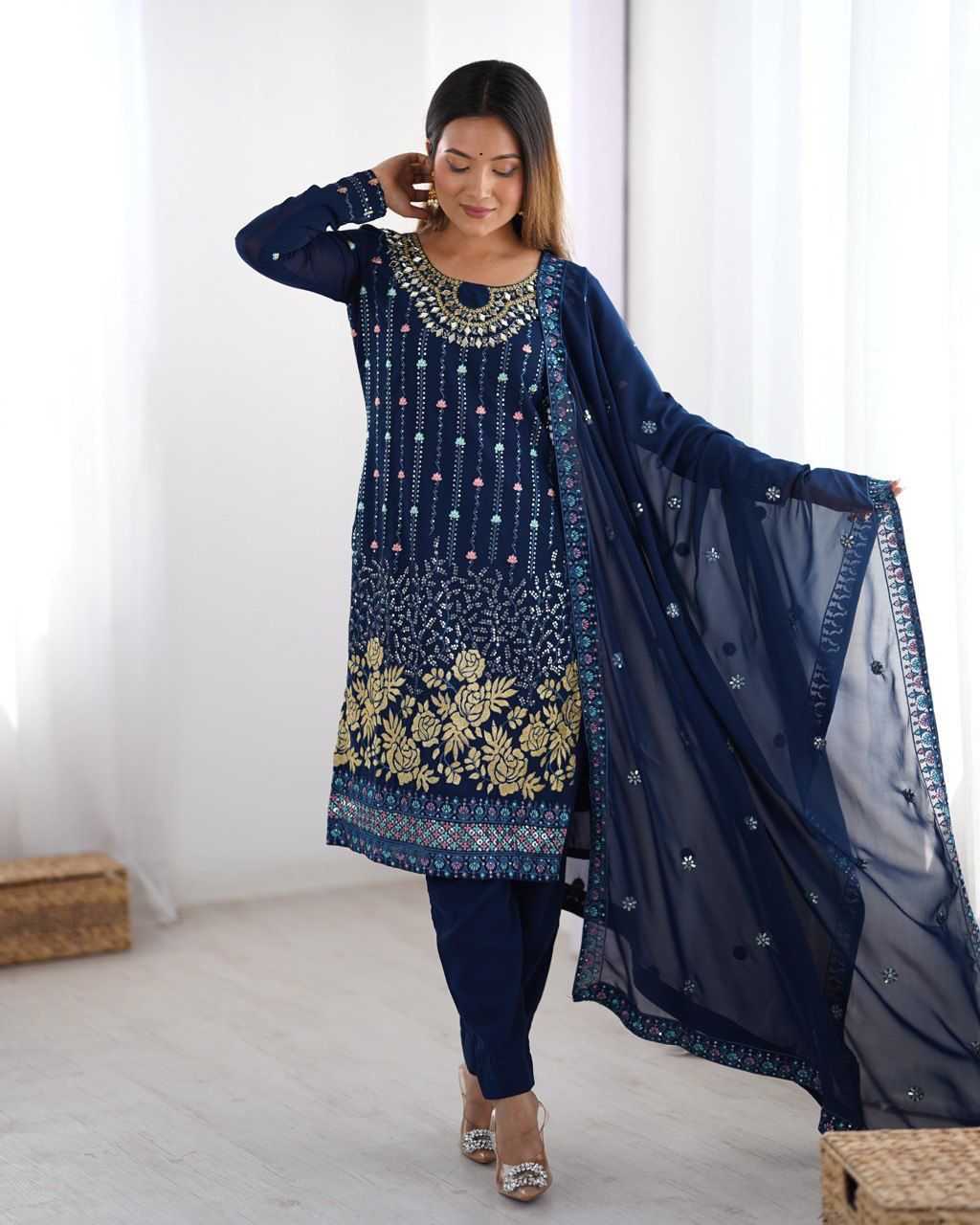 Ynf Faux Georgette RIN197 4813 Suits & Dresses Wholesale Party wear suits Bridal Suits Designer Suits Manufacturer