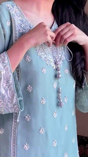 Ynf Faux Georgette RIN212 7057 Suits & Dresses Wholesale Embroidery Suits Palazzo Suit Manufacturer