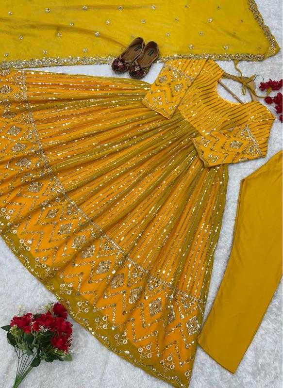 Ynf Faux Georgette RIN222 FOUX Gowns Wedding Collections Wholesale Embroidery Gowns Georgette Gown Party Wear Gowns Manufacturer