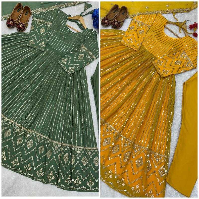 Ynf Faux Georgette RIN222 FOUX Gowns Wedding Collections Wholesale Embroidery Gowns Georgette Gown Party Wear Gowns Manufacturer