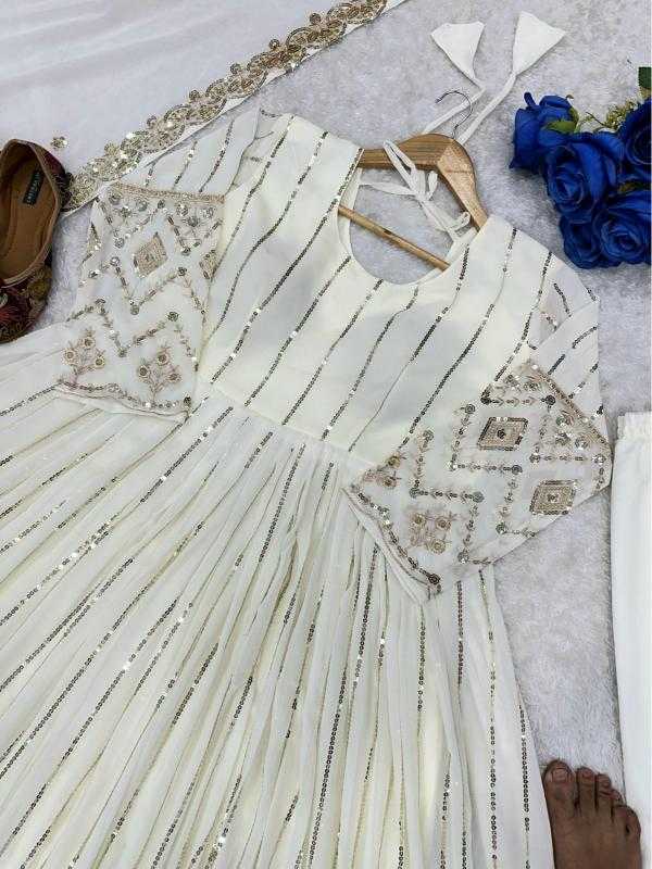 Ynf Faux Georgette RIN222 FOUX Gowns Wedding Collections Wholesale Embroidery Gowns Georgette Gown Party Wear Gowns Manufacturer