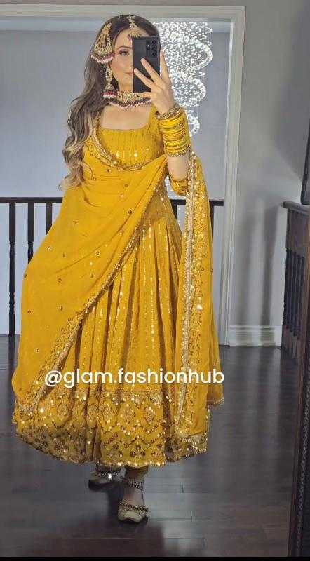Ynf Faux Georgette RIN222 FOUX Gowns Wedding Collections Wholesale Embroidery Gowns Georgette Gown Party Wear Gowns Manufacturer
