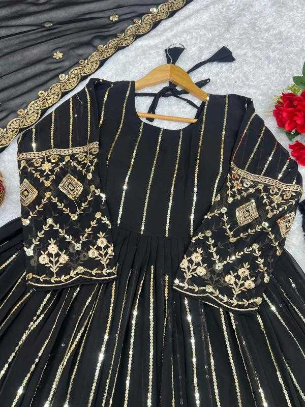 Ynf Faux Georgette RIN222 FOUX Gowns Wedding Collections Wholesale Embroidery Gowns Georgette Gown Party Wear Gowns Manufacturer