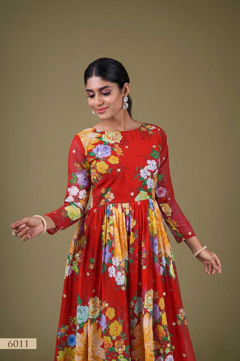 Ynf Faux Georgette RIN227 6011 Gowns Wholesale Party Wear Gowns Designer Gowns Manufacturer