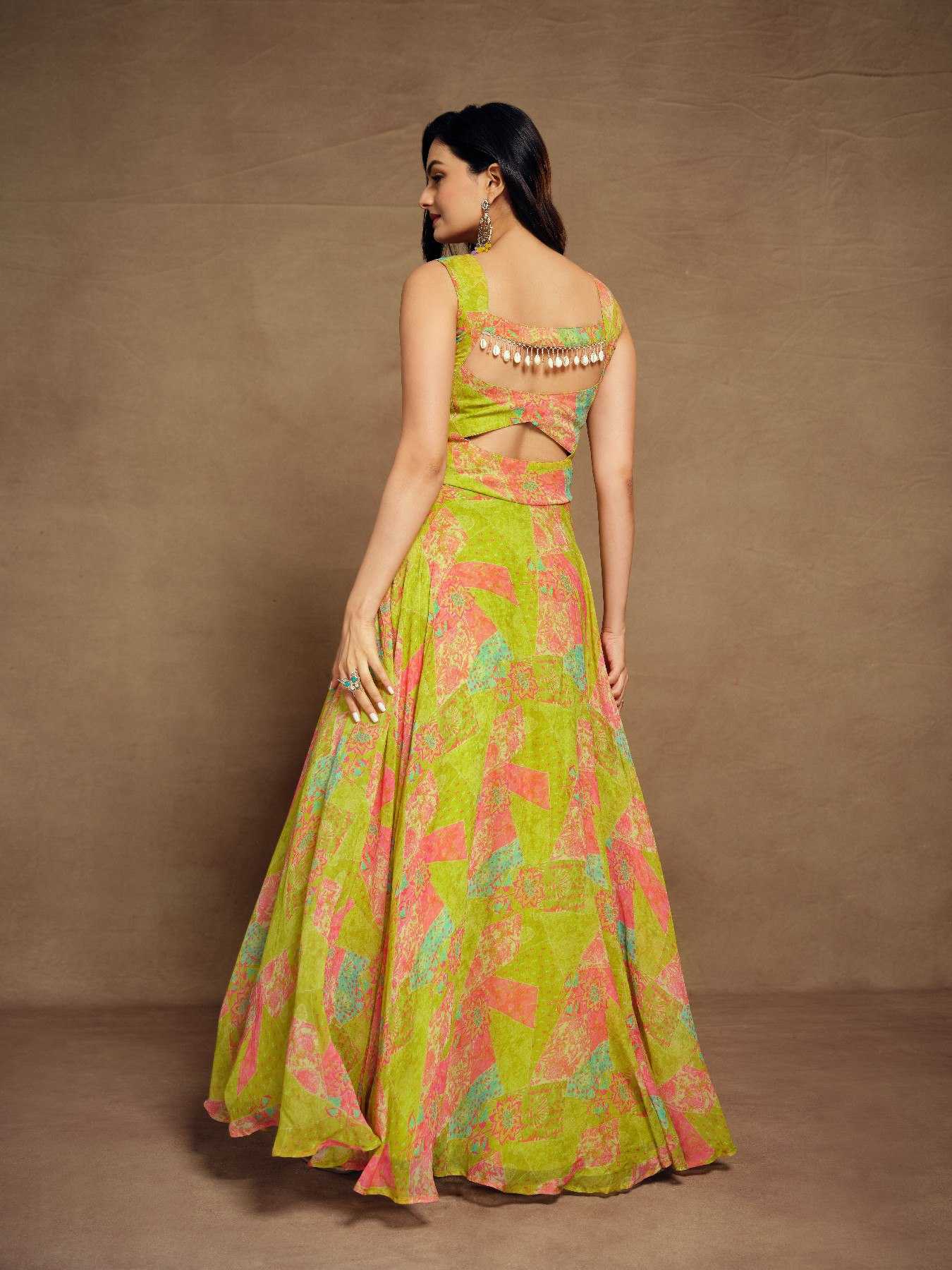 Ynf Faux Georgette RIN228 304 Gowns Wedding Collections Festive Collections Wholesale Printed Gowns Georgette Gown Party Wear Gowns Manufacturer
