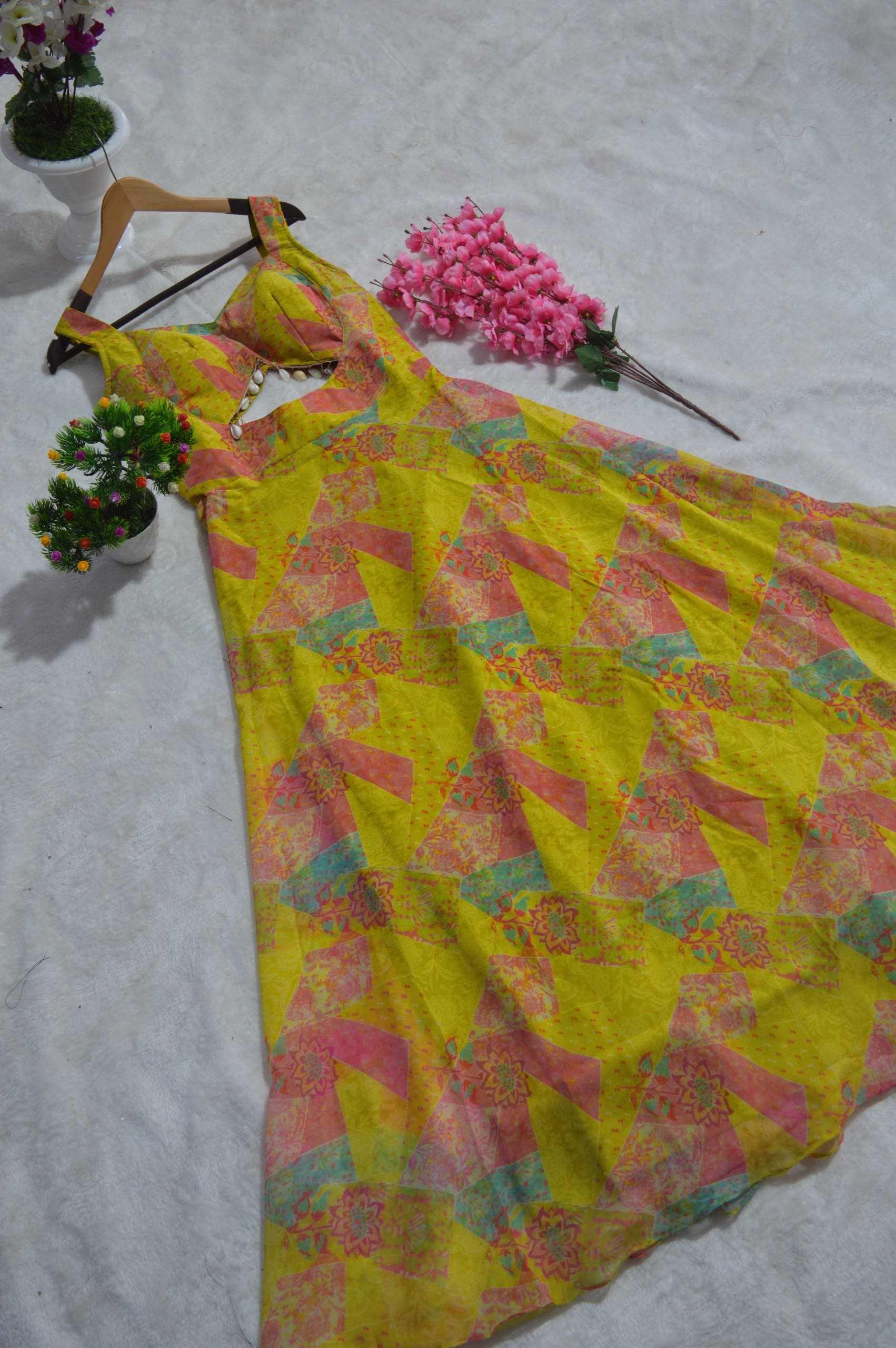 Ynf Faux Georgette RIN228 304 Gowns Wedding Collections Festive Collections Wholesale Printed Gowns Georgette Gown Party Wear Gowns Manufacturer