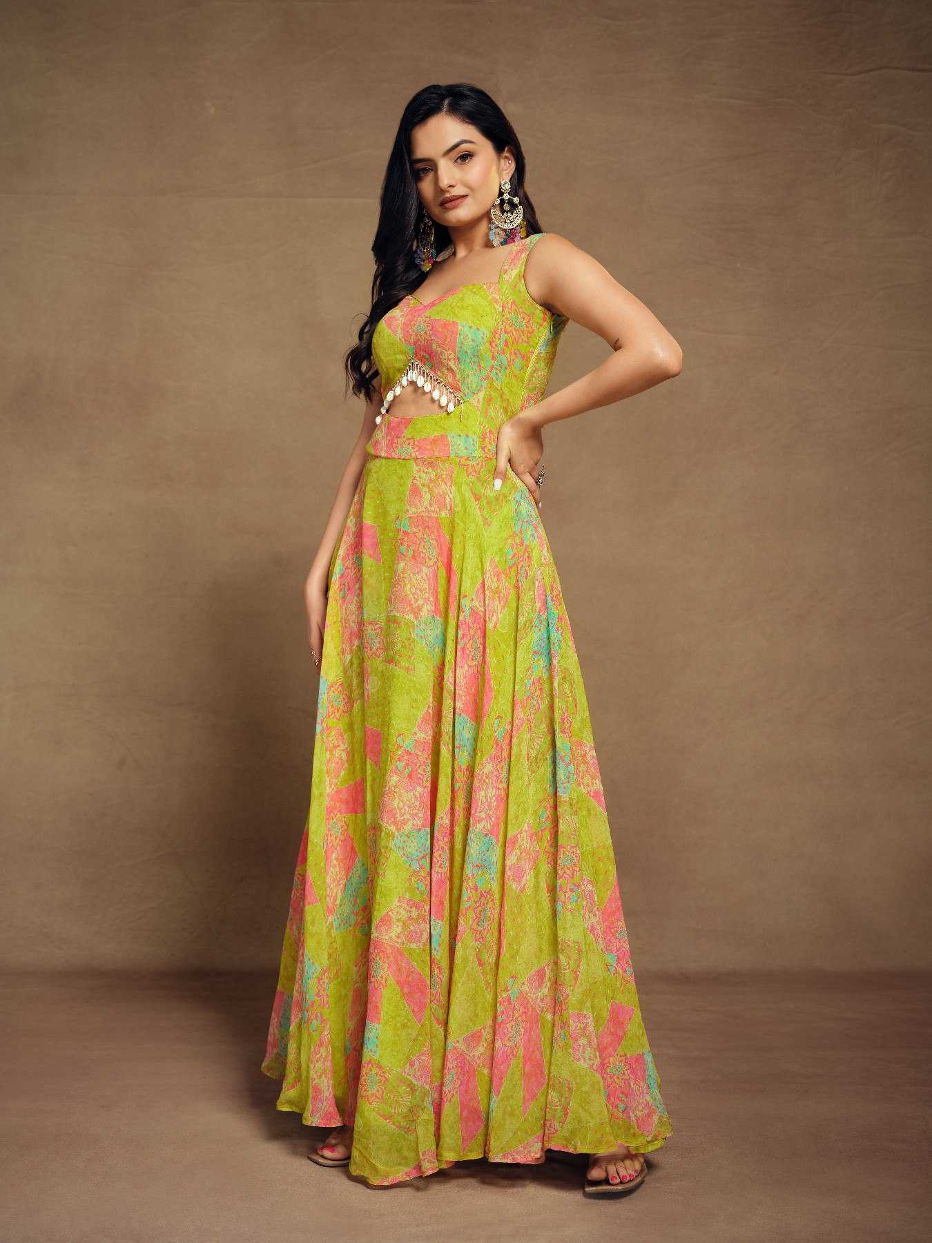 Ynf Faux Georgette RIN228 304 Gowns Wedding Collections Festive Collections Wholesale Printed Gowns Georgette Gown Party Wear Gowns Manufacturer