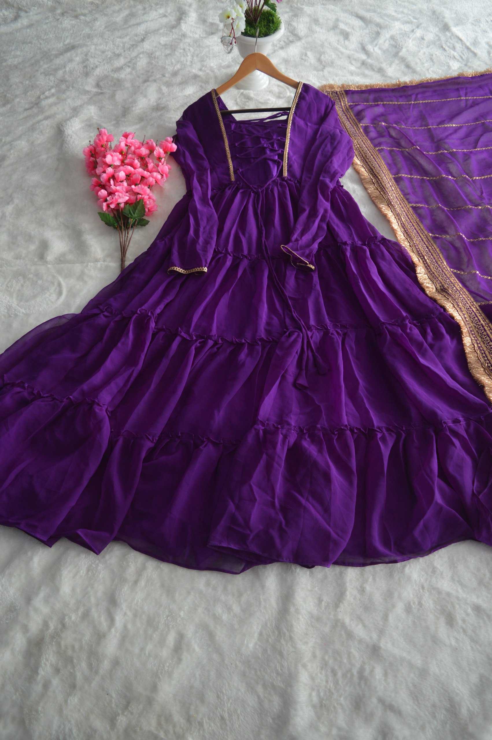 Ynf Faux Georgette RIN228 320 Gowns Wholesale Embroidery Gowns Sequin Gowns Manufacturer