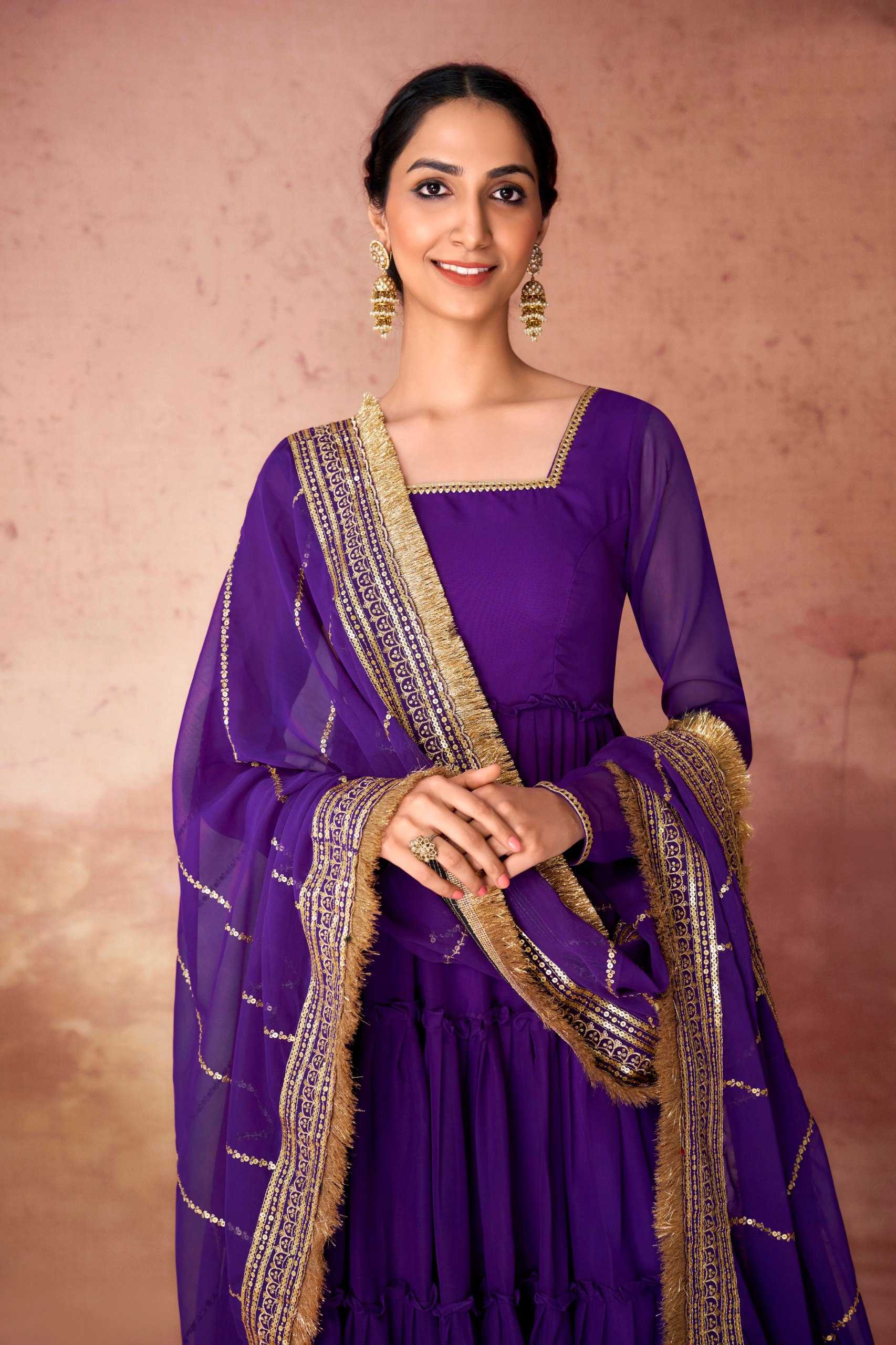 Ynf Faux Georgette RIN228 320 Gowns Wholesale Embroidery Gowns Sequin Gowns Manufacturer