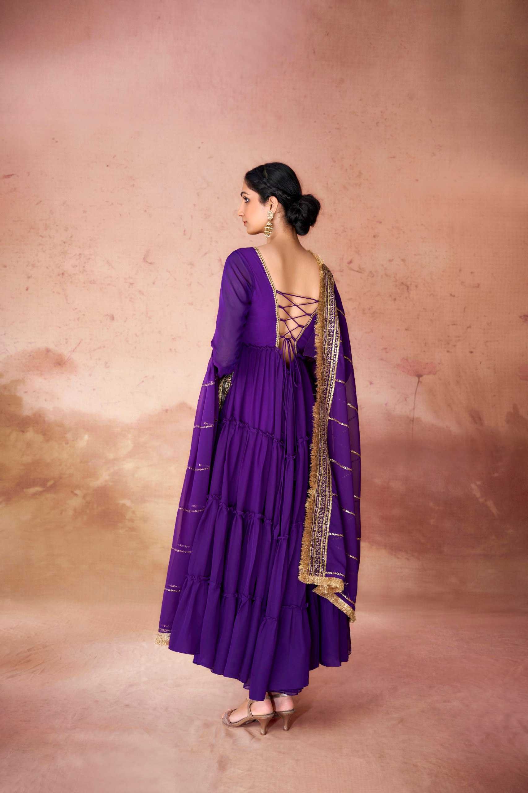 Ynf Faux Georgette RIN228 320 Gowns Wholesale Embroidery Gowns Sequin Gowns Manufacturer