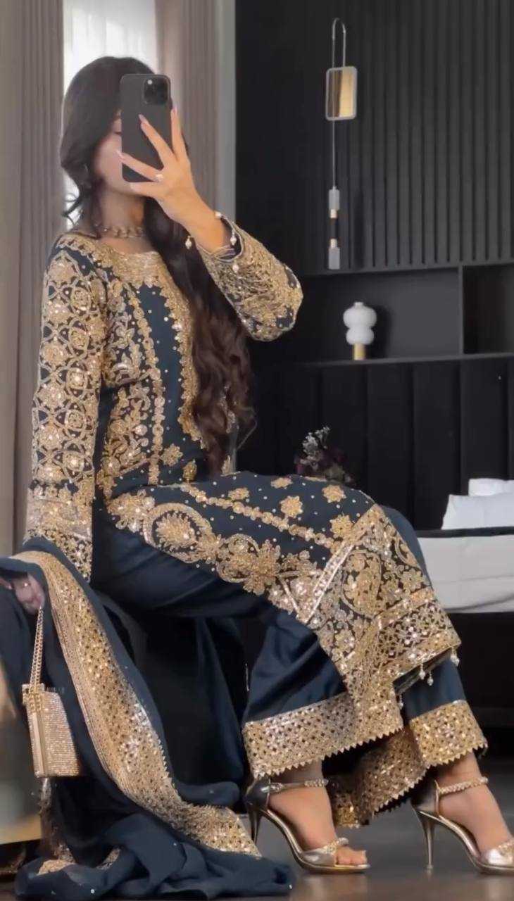Ynf Faux Georgette RIN231 1654 Suits & Dresses Wedding Collections Plus Size Collections Wholesale Embroidery Suits Georgette Suit Wedding Outfits Manufacturer