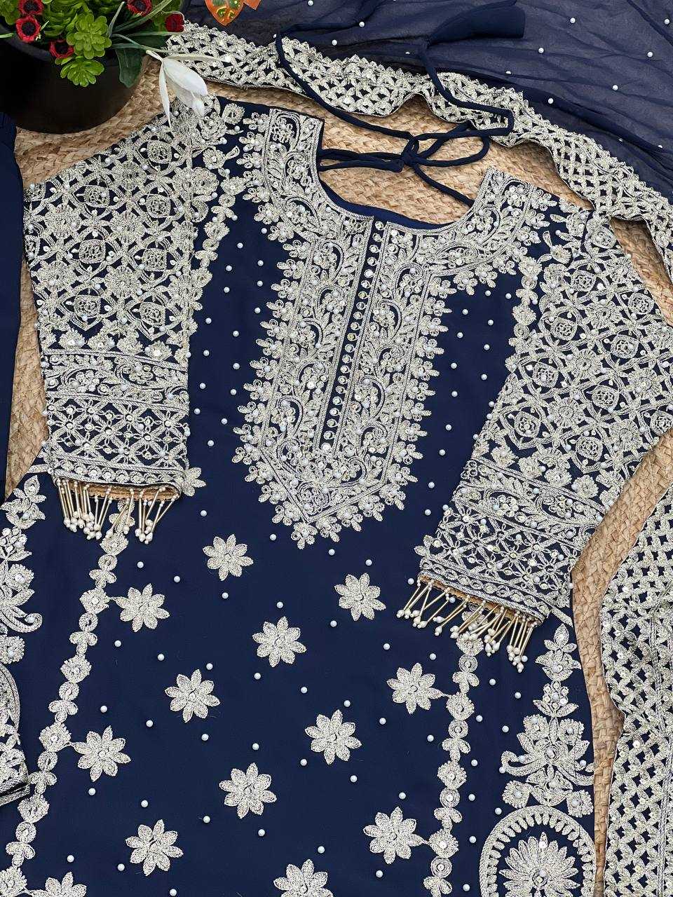 Ynf Faux Georgette RIN231 1654 Suits & Dresses Wedding Collections Plus Size Collections Wholesale Embroidery Suits Georgette Suit Wedding Outfits Manufacturer